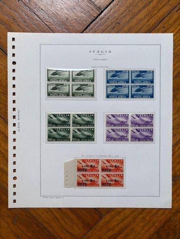 Italië 1945/1964 - Verzameling kwartetten luchtpostzegels