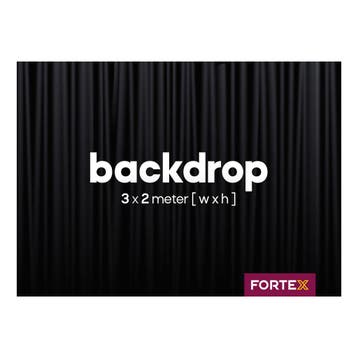 FORTEX Backdrop 3m (b) x 2m (h) zwart 320 gram/m², Verzenden