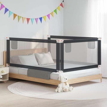 vidaXL Bedhekje peuter 200x25 cm stof donkergrijs, Verzenden