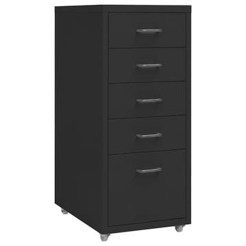 vidaXL Ladeblok verrijdbaar 28x41x69 cm metaal zwart, Verzenden, Nieuw