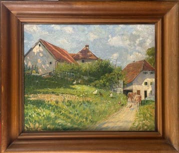 Walter Racine (1866-1943) - Pomeriggio di agosto, Vallese, Antiek en Kunst, Kunst | Schilderijen | Klassiek
