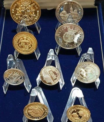 Spanje. Medal ND Famous Spanish coins Restrike (9 medals), Timbres & Monnaies, Monnaies | Europe | Monnaies non-euro