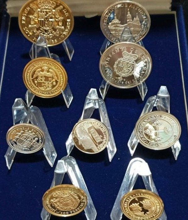 Spanje. Medal ND Famous Spanish coins Restrike (9 medals), Timbres & Monnaies, Monnaies | Europe | Monnaies non-euro