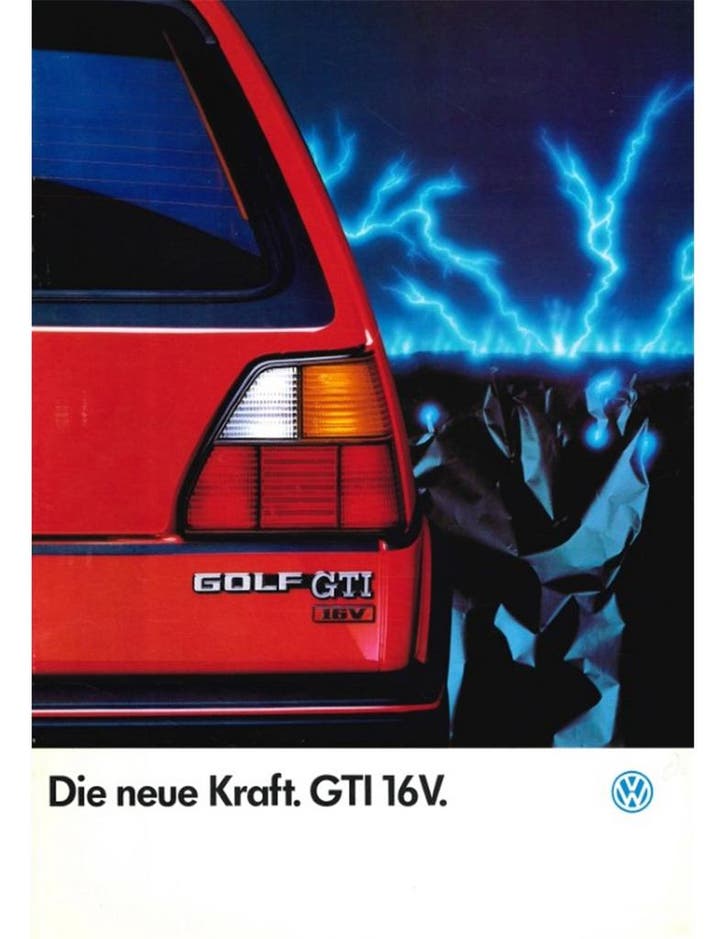 1986 VOLKSWAGEN GOLF GTI 16V BROCHURE DUITS, Boeken, Auto's | Folders en Tijdschriften