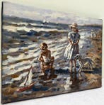 Francis Cristaux (1950) - Enfants au Bord de Mer et les, Antiquités & Art