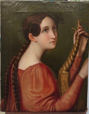 Ecole Nazaréene (XIX) - Portrait de Sainte Cecile (Vendu