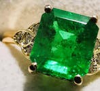 Bague - 14 carats Or jaune, COLOMBIA F1 1.60ct -IGE 2.30gr -