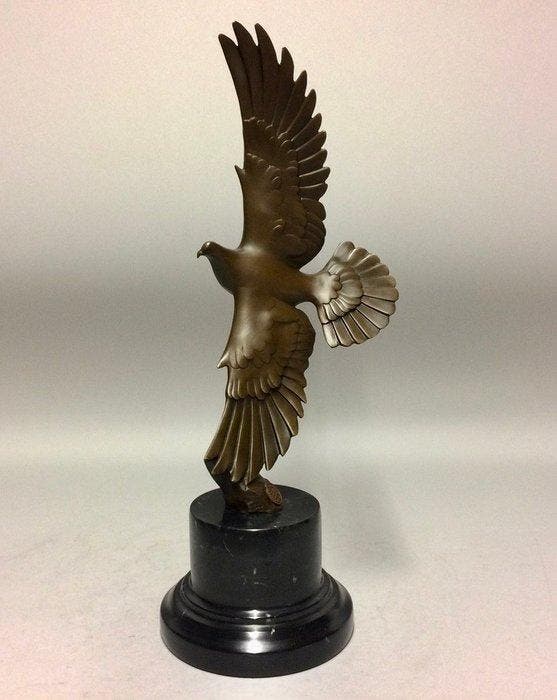 sculptuur, Duif in de vlucht - 38 cm - Brons, Antiquités & Art, Curiosités & Brocante