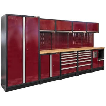 Complete werkplaatsinrichting, werkbank houten blad,, Ophalen of Verzenden, Nieuw