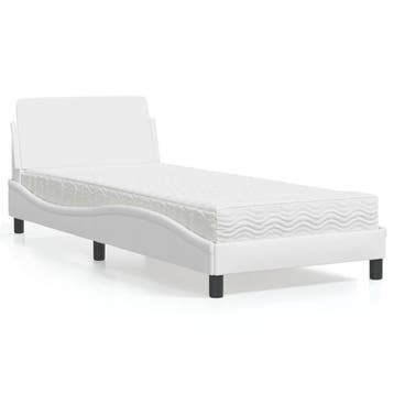 vidaXL Bed met matras Dover kunstleer wit 80x200 cm, Verzenden, Nieuw