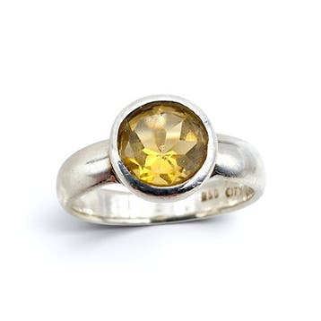 Sans prix de réserve - Bague Argent - Modernist - Citrine