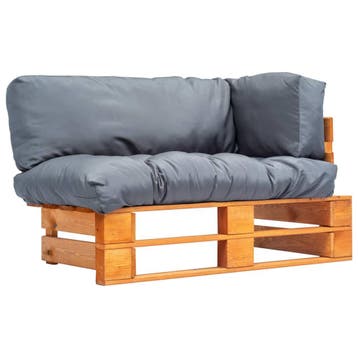 vidaXL Tuinbank met grijze kussens pallet grenenhout, Verzenden