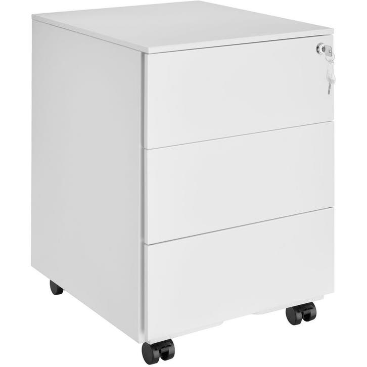 tectake Archiefkast Magna met 3 afsluitbare lades - wit, Maison & Meubles, Armoires | Armoires à porte coulissante & Armoires à archives