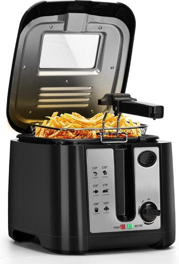 Frituurpan - Friteuse - Geurfilter - 1650W - Zwart - 2.5L -, Verzenden