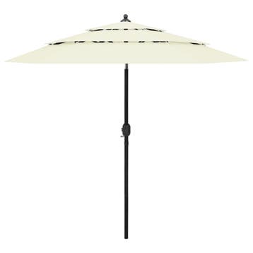 vidaXL Parasol 3-laags met aluminium paal 2,5 m zandkleurig, Verzenden