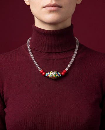 Murano-glas - Halsketting - Arlecchino Pois