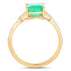 Bague - 14 carats Or jaune - 2.07ct. tw. Émeraude - Diamant