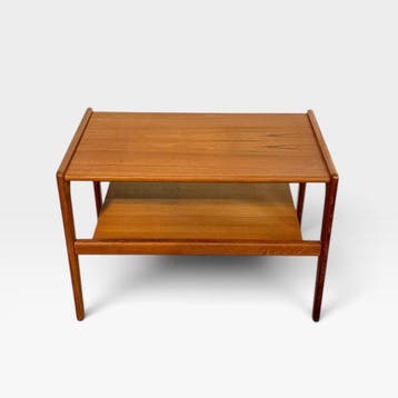 Table - Teck, placage de teck - Table basse vintage