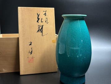 Vaas - Keramiek, Kyo wear , Ice-crack Glaze - Japan - Koyo