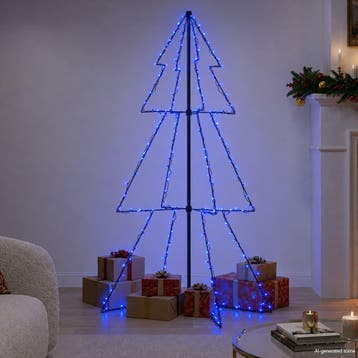 vidaXL Kegelkerstboom 200 LEDs binnen en buiten 98x150 cm, Verzenden, Nieuw