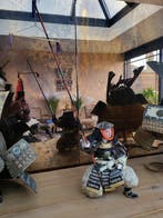 Hatamoto popje van een samoerai - Hout, Katoen, Creamware,, Antiquités & Art