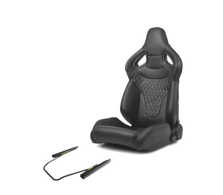 KIT SIÈGE BAQUET SPORT UNIVERSEL CUIR NOIR STYLE SPORTSTER, Autos : Pièces & Accessoires, Habitacle & Garnissage, Envoi