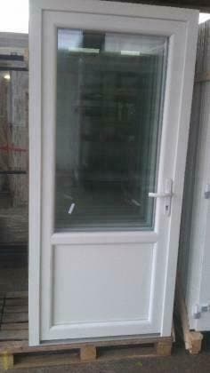 PVC achterdeur 98x215cm HR++ 3-punt haakslot (2/3 glasHR++)., 80 tot 100 cm, Nieuw, Ophalen of Verzenden, Buitendeur
