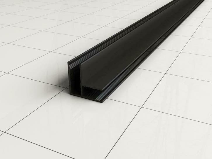 hoekprofiel tbv glaswand 1cm 200cm matzwart, Doe-het-zelf en Bouw, Sanitair, Ophalen of Verzenden