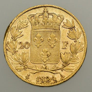 Frankrijk. Louis XVIII. 20 Francs 1824-A, Paris, Postzegels en Munten