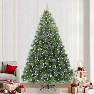 vidaXL Kunstkerstboom met 300 LED met standaard Groen 240 cm, Verzenden