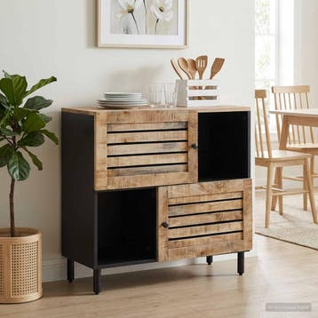 vidaXL Opbergkasten Bruin 80 x 33,5 x 75 cm Massief Mango, Maison & Meubles, Accessoires pour la Maison | Étagères pour CD & DVD