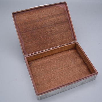Sigarettendoos - Mid-eeuws - .925 zilver, Antiek en Kunst