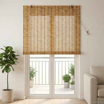 vidaXL Rolgordijn Bruin 120 x 220 cm Riet, Huis en Inrichting, Stoffering | Gordijnen en Lamellen, Verzenden, Nieuw