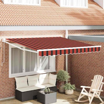 vidaXL Uitschuifbare luifel Oranje en Bruin 350 x 250 x 165, Verzenden, Nieuw