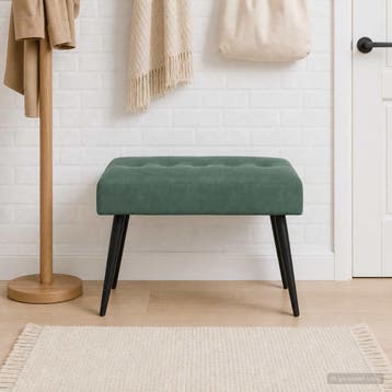 vidaXL Bank met knopen tufting Zeegroen 60 x 40 x 45 cm, Verzenden, Nieuw