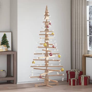 vidaXL Kerstdecoratie kerstboom 180 cm massief grenenhout, Verzenden, Nieuw