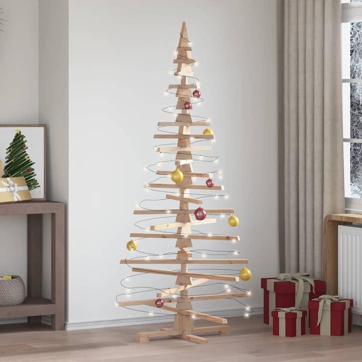 vidaXL Kerstdecoratie kerstboom 180 cm massief grenenhout, Diversen, Kerst, Nieuw, Verzenden
