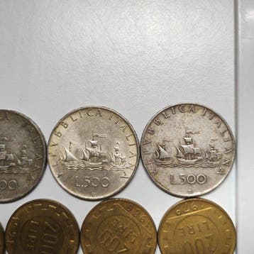 Italië, Republiek Lotto monete miste - incluse 4 x 500 Lire