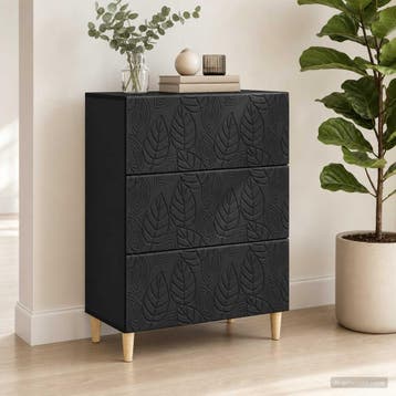 vidaXL Ladekast Zwart 66 x 34,5 x 90 cm Bewerkt hout, Verzenden, Nieuw