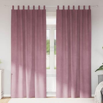 vidaXL Gordijnen 2 st Donkerroze 140 x 260 cm fluweel, Verzenden, Nieuw