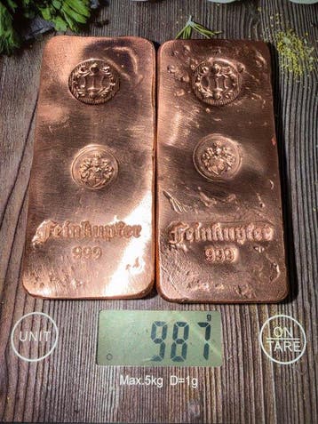 987 gramm - Koper - Edelmetalle Deutschland - Met, Timbres & Monnaies
