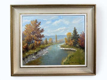 Eugène Devaud de Madelin (1906–1992) - Autumn River, Antiquités & Art