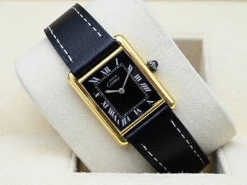 Cartier Tank Vermeil Year 1989 (Box & Papers), Handtassen en Accessoires, Horloges | Heren, Overige merken, Leer, Polshorloge
