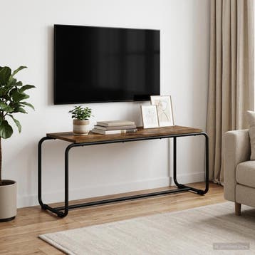 vidaXL TV Stand 98 x 35.5 x 42 cm Gerookt eiken Bewerkt hout, Verzenden