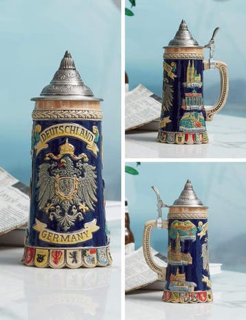 Duitse Bierpul 0.6L met Relief | Tweede kansje | OP = OP, Antiek en Kunst, Verzenden