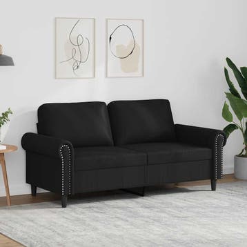 vidaXL Tweezitsbank / zetel 140 cm kunstleer zwart, Verzenden