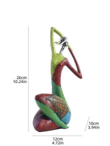 sculptuur, Colourful Abstract Woman Figurine – Contemporary