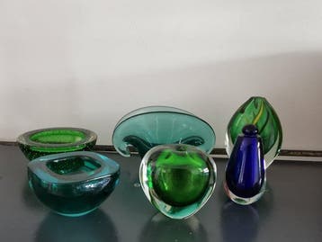 Plateau (6) - Verre - lot Sommerso — pièces en verre de