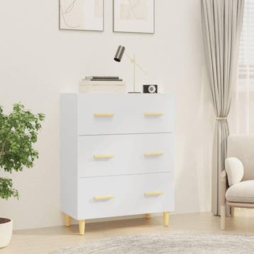 vidaXL Dressoir 70x34x90 cm bewerkt hout wit, Verzenden, Nieuw
