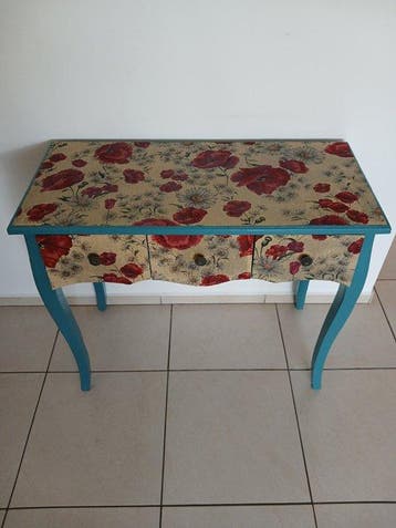 Kast - Hout, Textiel - Gerestyld ladenkast, Antiek en Kunst